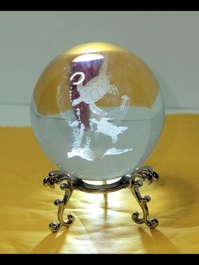 8 Inch Crystal Glass Sea Turtle Figurine Laser Etched Crystal Ball Paperweight